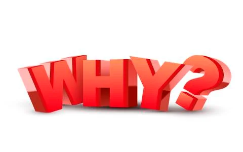3d "why" text Stock Illustration