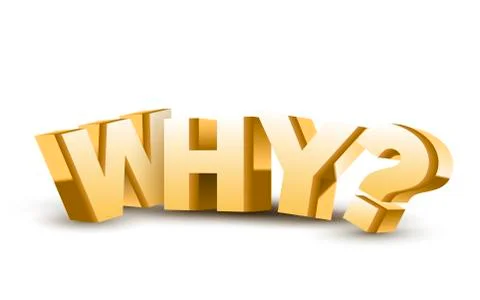 3d "why" text Stock Illustration