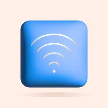 3D wi-fi, internet icon design. Social media marketing concept. Vector render Stock Illustration