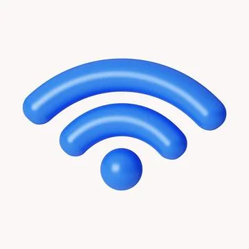 3d Wi Fi Wireless Network Symbol. icon isolated on white background. 3d Stock Illustration