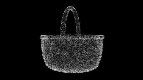 3D wicker basket on black background. Easter concept. Accessories for picking Stock Illustration