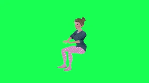 3d wife working on computer , chroma key right angle Stock Footage 252662370