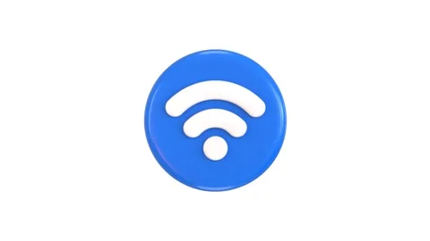 3d wifi wireless network icon animation Stock Footage 312228510
