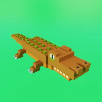3D wild crocodile Stock Illustration