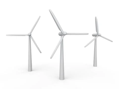 3d wind turbines Stock Illustration