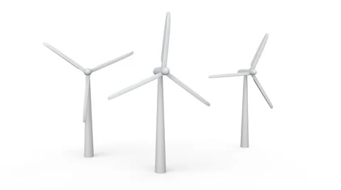 3d wind turbines rotating propellers loop Stock Footage 58424028