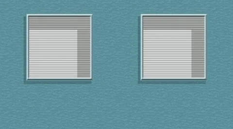 3d Windows isolated on blue colored background. Stock Illustration