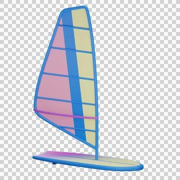 3d windsurfer board object with transparent background Stock Illustration