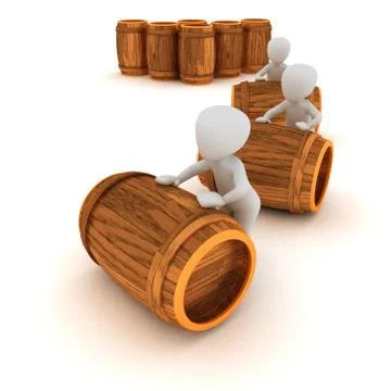 3d wine barrel Stock Illustration