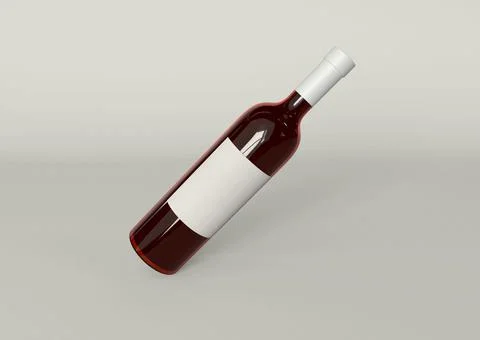 3d Wine bottle on white background Stock Illustration