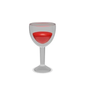 3D wine glass Stock Illustration