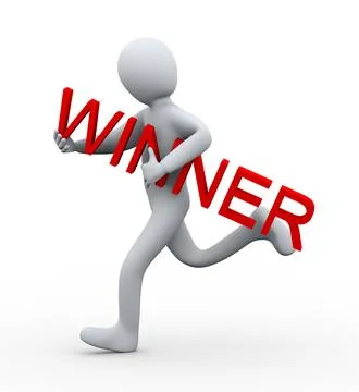 3d winner man running Stock Illustration