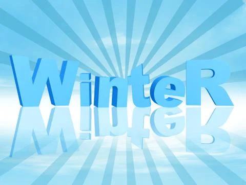 3d winter in blue rays Stock Illustration