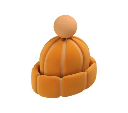 3D Winter Hat Icon Stock Illustration