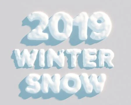 3d winter lettering Stock Illustration