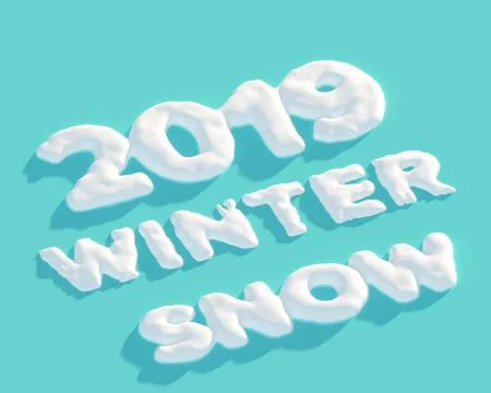 3d winter lettering Stock Illustration