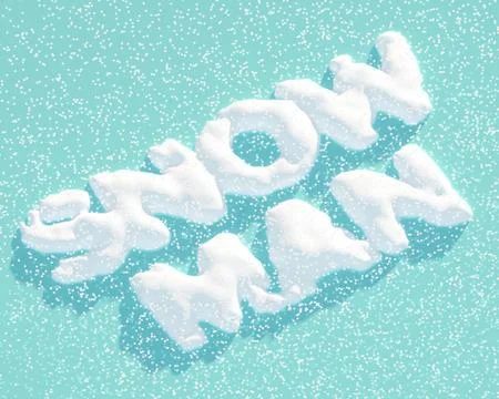 3d winter lettering Stock Illustration