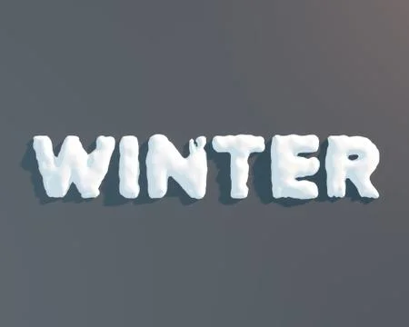 3d winter lettering Stock Illustration