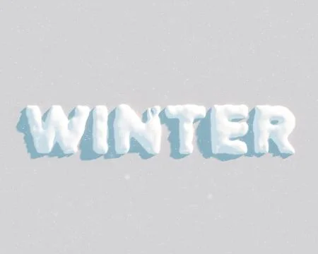 3d winter lettering Stock Illustration