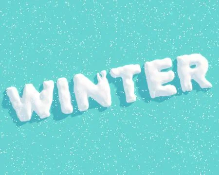 3d winter lettering Stock Illustration
