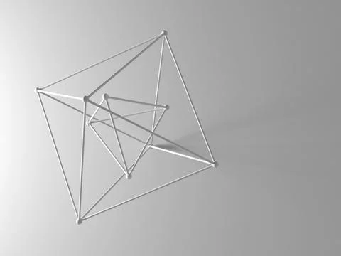 3d Wire-frame lattice object, abstract geometric structure Illustrazione stock