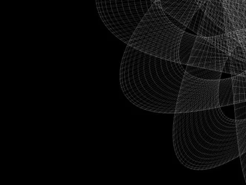 3d wire-frame mesh structure isolated on black Stock Illustration