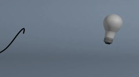 3d wire lighting up a bulb idea concept Stock Footage 61348106