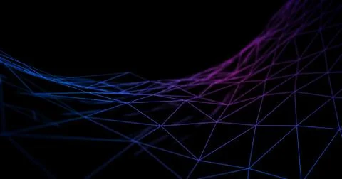 3D Wireframe Abstract Background Render With Moving Lines Illustrazione stock