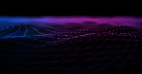 3D Wireframe Abstract Background Render With Moving Lines 스톡 일러스트