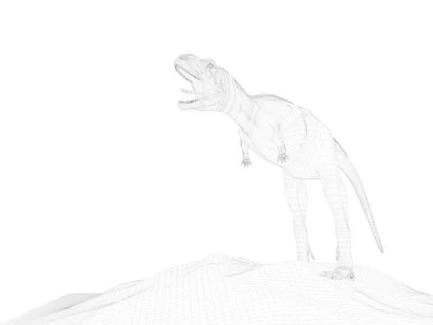 3d wireframe animal Stock Illustration