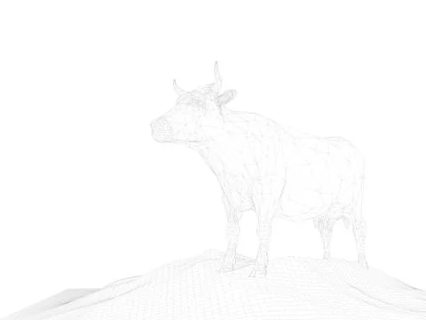 3d wireframe animal Illustrazione stock