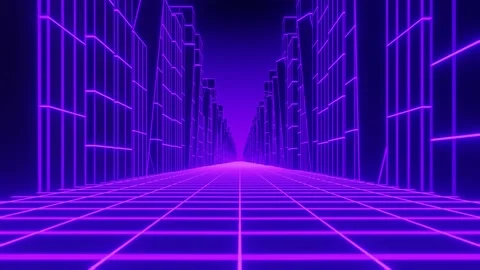 3D wireframe city street loop animation Stock Footage 163151815