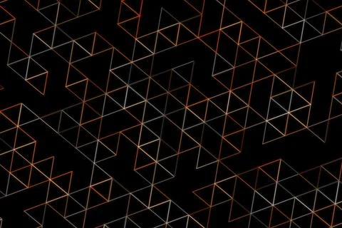3d wireframe cube grid pattern on black background Stock Illustration