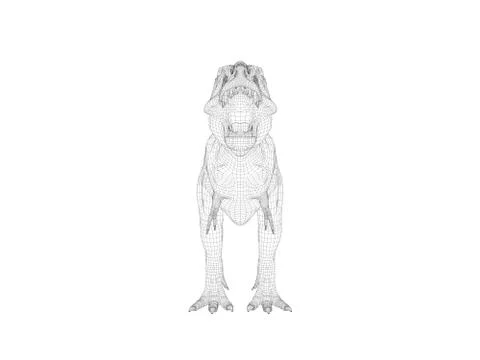 3d wireframe dinosaur Illustrazione stock