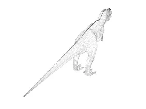 3d wireframe dinosaur Stock-Illustration