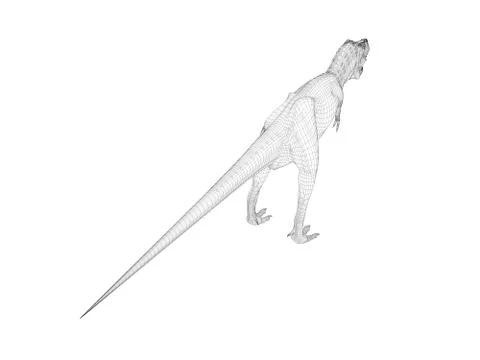 3d wireframe dinosaur Stock Illustration