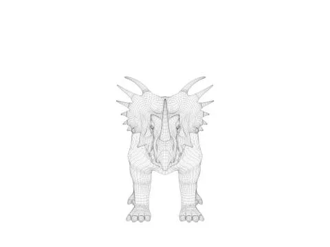 3d wireframe dinosaur Illustrazione stock