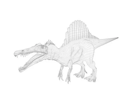 3d wireframe dinosaur Stock-Illustration