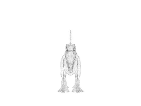 3d wireframe dinosaur Illustrazione stock