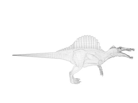 3d wireframe dinosaur Stock Illustration