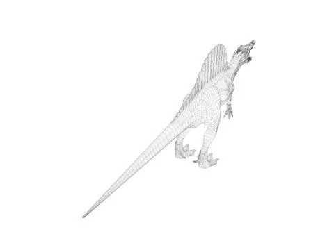 3d wireframe dinosaur Illustrazione stock