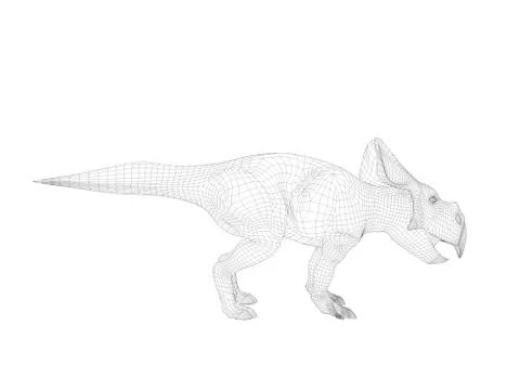 3d wireframe dinosaur Stock Illustration