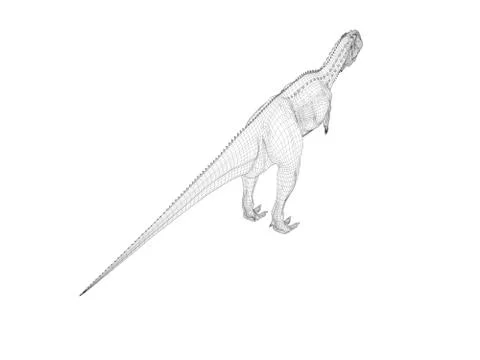 3d wireframe dinosaur Illustrazione stock
