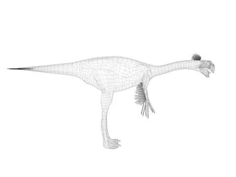 3d wireframe dinosaur Illustrazione stock