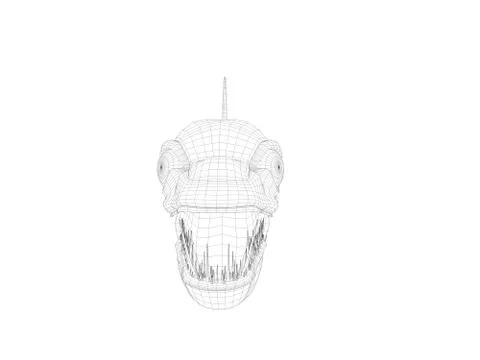 3d wireframe dinosaur Illustrazione stock