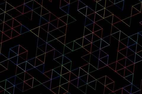 3d wireframe geometric shapes in black background 스톡 일러스트