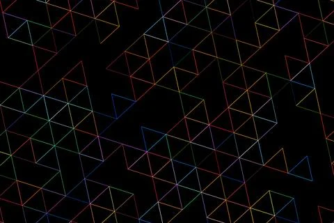 3d wireframe geometric shapes in black background Stock Illustration