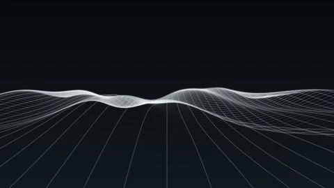 3D Wireframe Grid Digital Wave Background Loop Vídeos de archivo 342248719