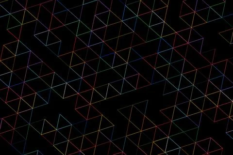 3d wireframe grid with geometric lines and points in space Stock Illustration