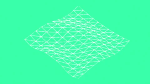 3D Wireframe Grid Wave on Green Screen Abstract Geometric Mesh Motion Background Stock Footage 319695527